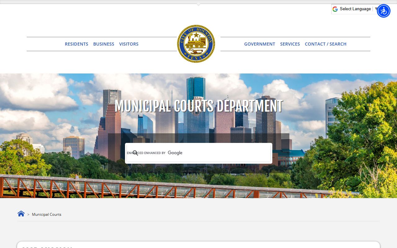 Houston Municipal Courts portal for Houston recent bookings and city-level cases