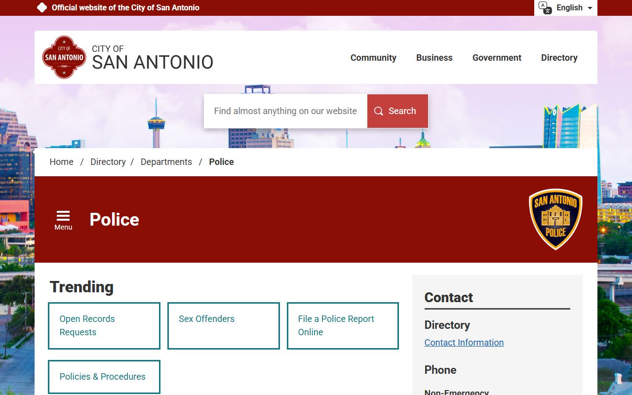 San Antonio Police Department records page for San Antonio recent bookings